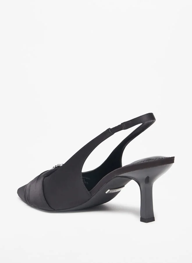 سيليست Women's Embellished Slingback Sandals with Stiletto Heels