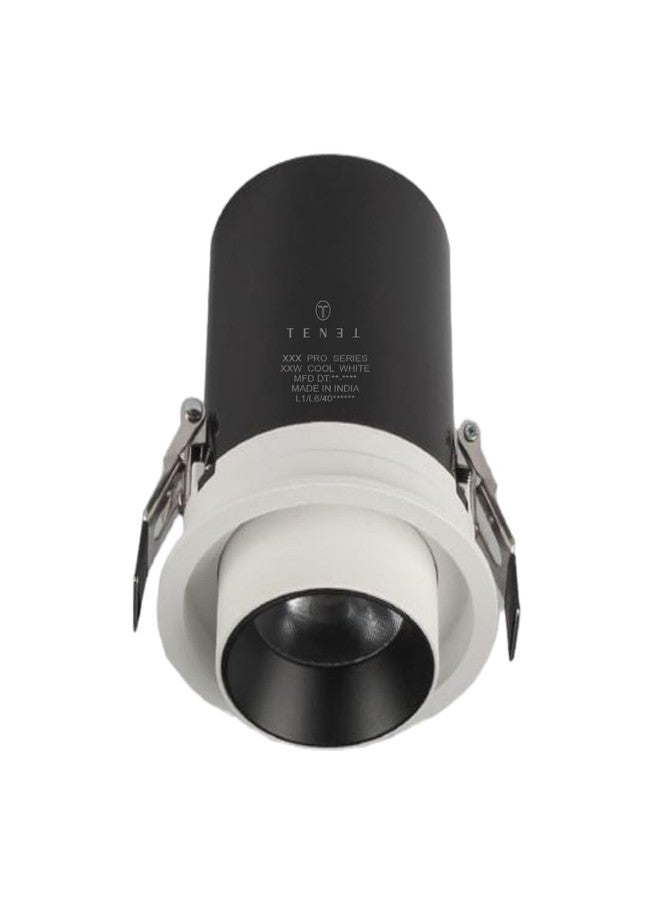 TENET 7W Adjustable Recessed LED COB Spotlight for Wall & Ceiling -Neutral White Light (White Body) | Single Head, Adjustable Angle Wall Lamp for Living Room, Home, Office & Commercial Use (Pack of 4) - Image 2