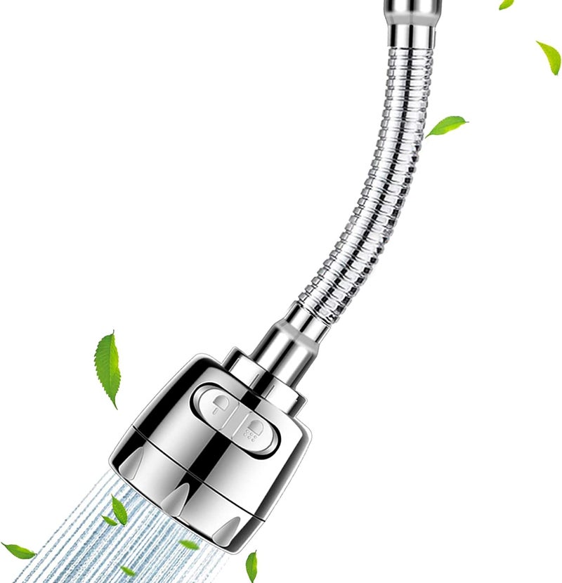 KPNG 360°Rotatable Swivel Faucet Filter Shower Head With Hose Connector Movable Tap Extension Replacement Sprayer Water-saving Filter Fuvaro Bubbler Nozzle For Kitchen/Bathroom Sink (Pack Of-1/Long) - Image 1