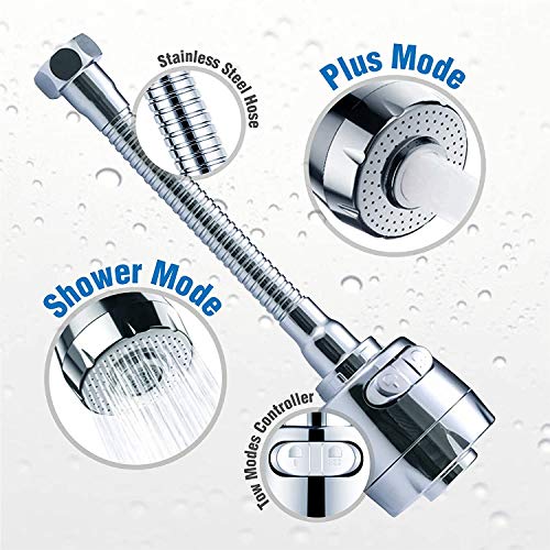 KPNG 360°Rotatable Swivel Faucet Filter Shower Head With Hose Connector Movable Tap Extension Replacement Sprayer Water-saving Filter Fuvaro Bubbler Nozzle For Kitchen/Bathroom Sink (Pack Of-1/Long) - Image 3