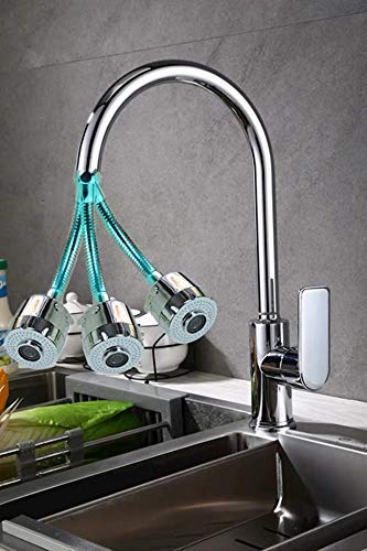 KPNG 360°Rotatable Swivel Faucet Filter Shower Head With Hose Connector Movable Tap Extension Replacement Sprayer Water-saving Filter Fuvaro Bubbler Nozzle For Kitchen/Bathroom Sink (Pack Of-1/Long) - Image 5