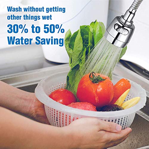 KPNG 360°Rotatable Swivel Faucet Filter Shower Head With Hose Connector Movable Tap Extension Replacement Sprayer Water-saving Filter Fuvaro Bubbler Nozzle For Kitchen/Bathroom Sink (Pack Of-1/Long) - Image 4