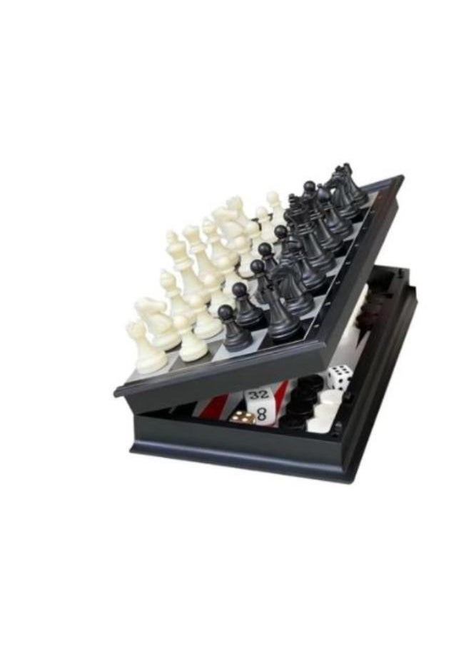 null - ♟️🎲 لعبة 3 في 1 الكلاسيكية – شطرنج، داما، طاولة نرد | تصميم مغناطيسي قابل للطي وسهل الحمل | مثالية لجميع الأعمار - Image 1