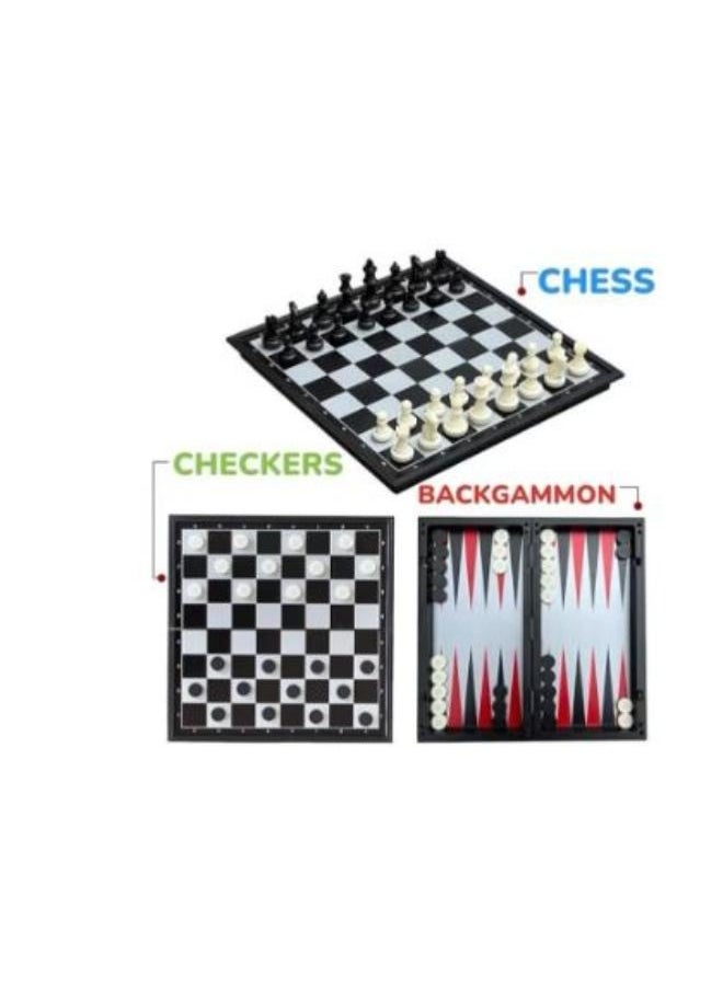 null - ♟️🎲 لعبة 3 في 1 الكلاسيكية – شطرنج، داما، طاولة نرد | تصميم مغناطيسي قابل للطي وسهل الحمل | مثالية لجميع الأعمار - Image 1