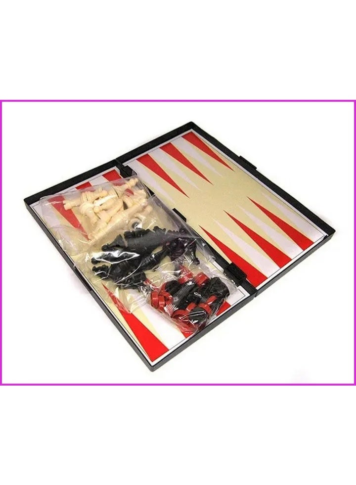 🎲 3-in-1 Classic Magnetic Board Game Set – Chess, Checkers & Backgammon | Foldable Design, Portable Storage, Perfect for All Ages - Image 1