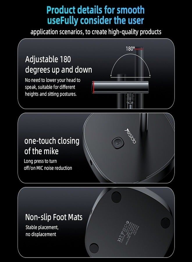 يسيدو ميكروفون إلغاء الضوضاء USB متعدد الاتجاهات YESIDO KR18 360 درجة - Image 4