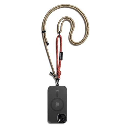 DailyObjects Red-Beige Crossbody Phone Lanyard - Cord | Phone Necklace Comfortable Around The Neck, Compatible with All Smartphones | Phone case is not included - Image 1
