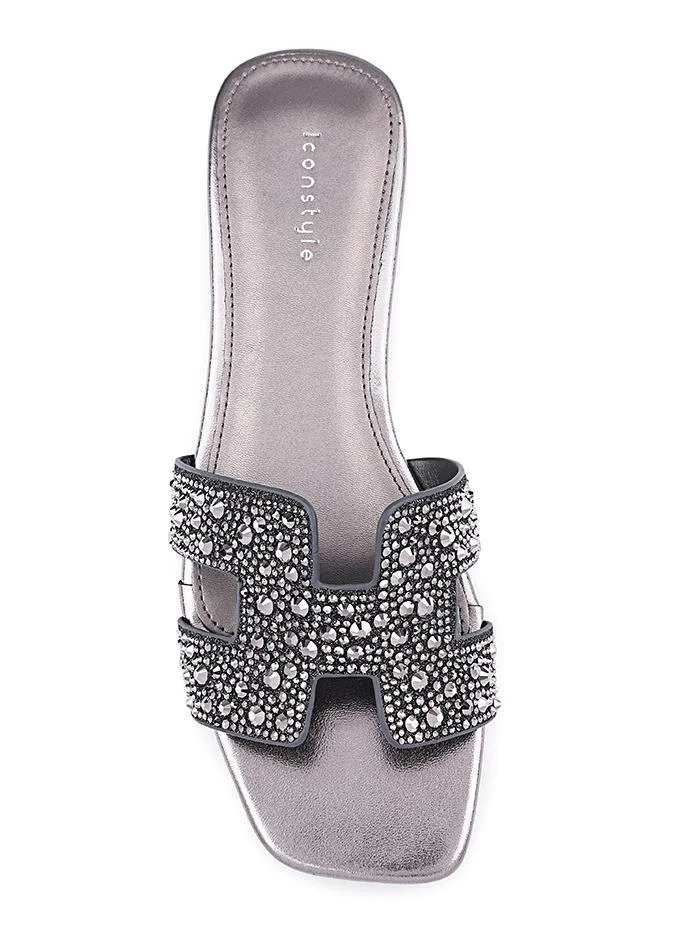 IconStyle Embellished Slide Sandals