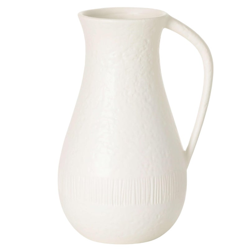 Sullivans Ceramic Vase White Pitcher with Handle 10 Modern Farmhouse Distressed Flower Vases for Living Room Bedroom and Office Home Decor Centerpieces Decoration CM3118
