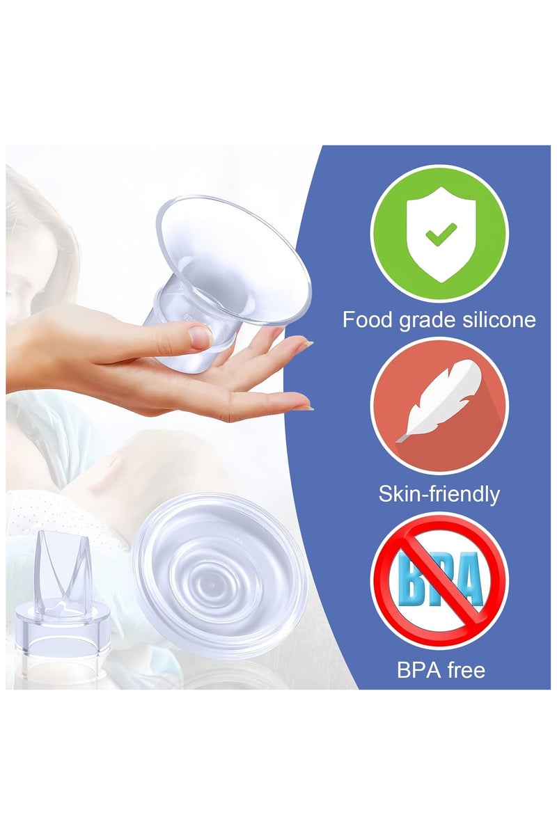 Flushrenic 9 Pack Breast Pump Flange Inserts 13/15/17/19/21mm, Compatible with Momcozy, TSRETE, Spectra, Medela 24mm Shields, with Silicone Diaphragm & Duckbill Valve for Efficient Pumping - Image 4