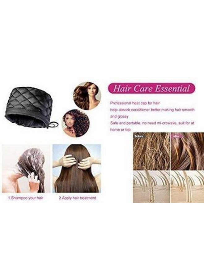Theodore - Hair Care Thermal Head Spa Cap Treatment With Beauty Steamer Nourishing Heating Cap, Spa Cap For Hair, Spa Cap (Black)… - Image 1