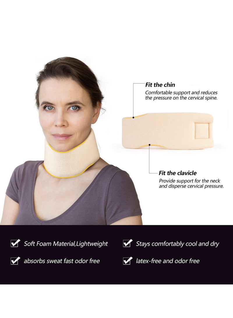 SOLARAE Adjustable Soft Foam Cervical Collar for Neck Support, Universal Size (3" Depth, Large) - Ideal for Sleeping and Comfort. - Image 2