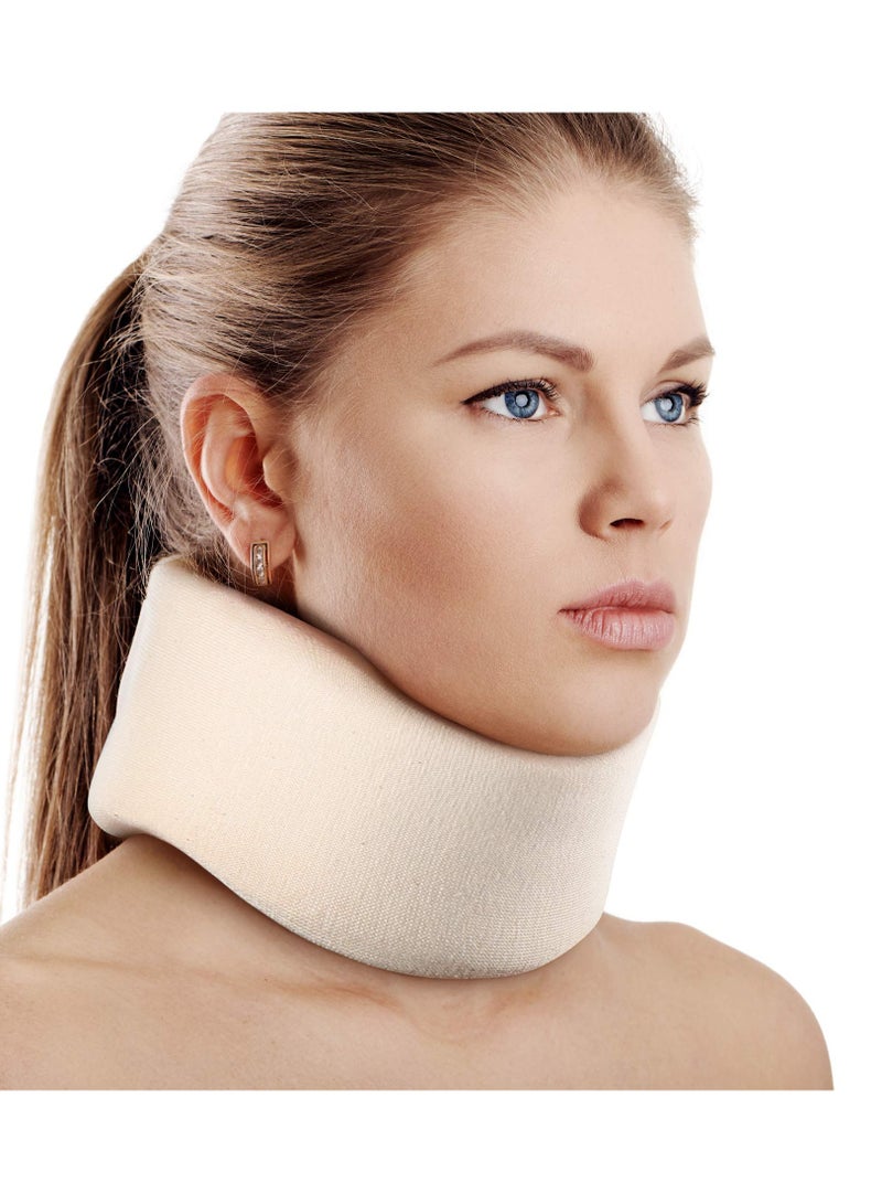 SOLARAE Adjustable Soft Foam Cervical Collar for Neck Support, Universal Size (3" Depth, Large) - Ideal for Sleeping and Comfort. - Image 1
