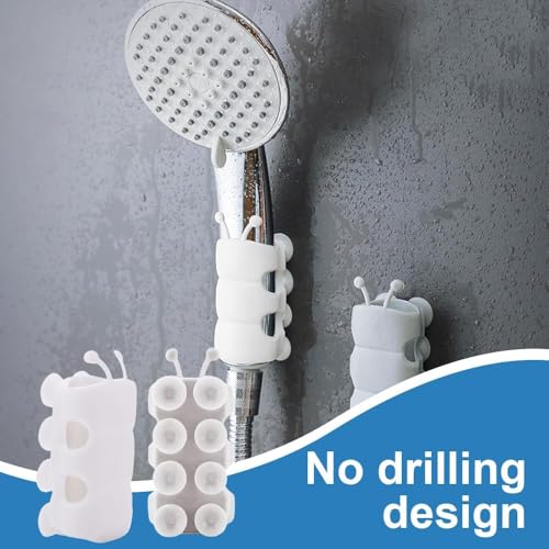 ZROCIGA 4 Pcs Silicone Shower Head Holder, Universal Relocatable Shower Head Suction Cup Holder, Wall Mount Adjustable Shower Holder for Bathroom Non Drilling - Image 2