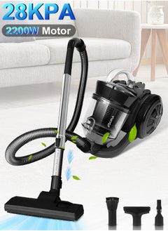 Xoopla Canister Vacuum Cleaner, with 2200W Powerful 28000PA Suction Handheld Vacuum Cleaner, 99.9% Dust Removal, 2.2L Dust Cup, 5.2KG Lightweight Design, Auto Cord Rewind, Multi-Surface Brush for Hard Floor /Carpet /Sofa,Suitable for home, office and car cleaning  - Image 1