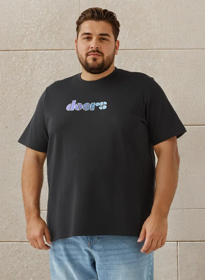 Maxim Plus Size The Doors Graphic Print T-shirt
