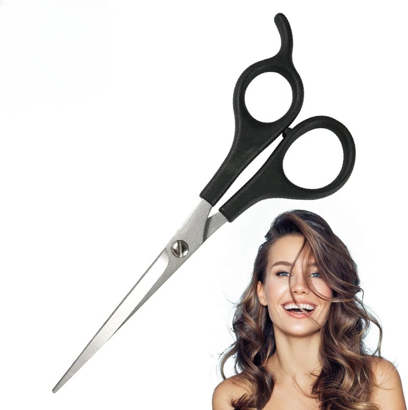 ALKAYAN Men's black stainless steel hair and grooming scissors with a sharp serrated ... - Image 3