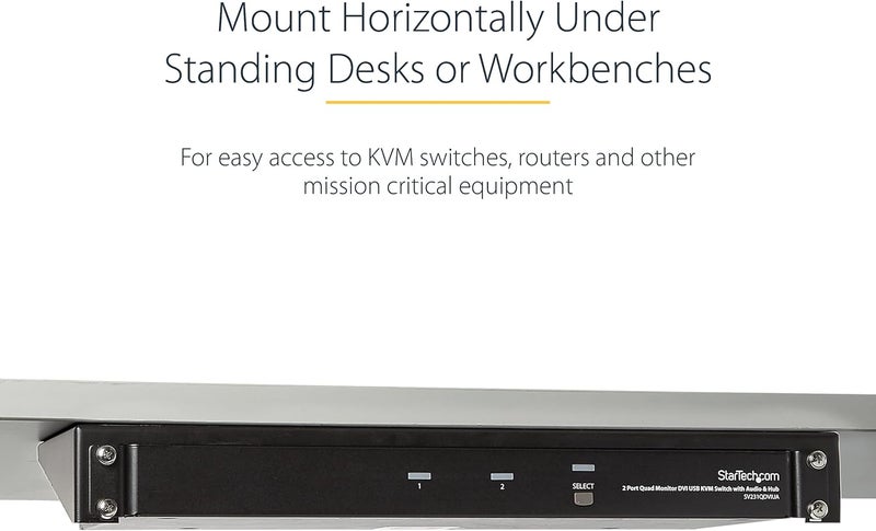 StarTech .com 1U Wall Mount Patch Panel Bracket – 19 in – Steel - Vertical Mounting Bracket for Networking and Data Equipment, TAA (RK119WALLV) - Image 5