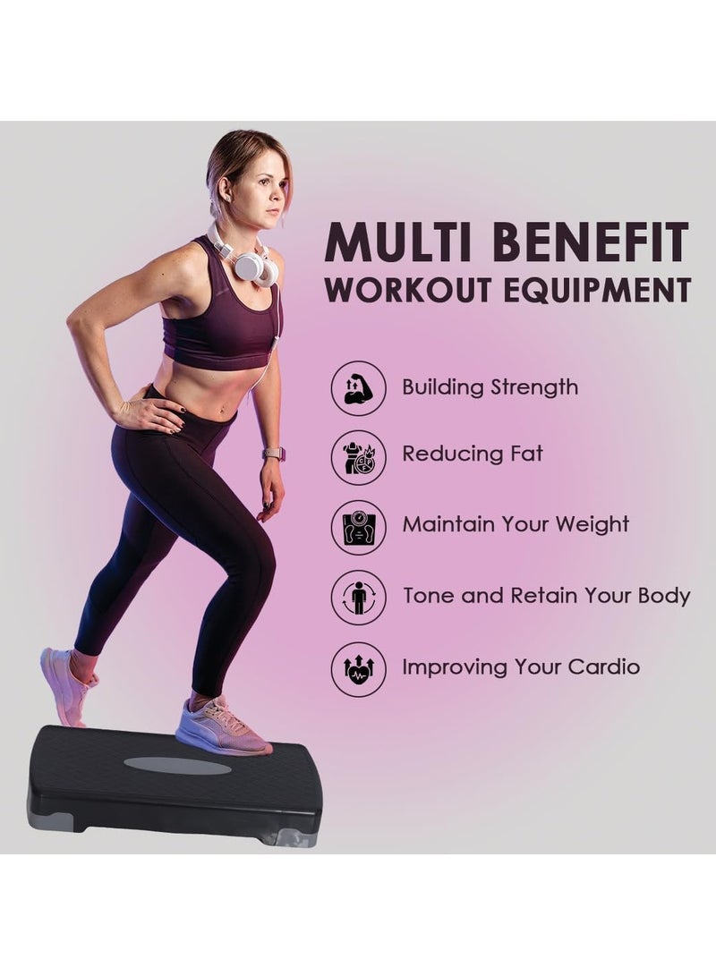 بلا نهاية منصة إندلس للتمارين الهوائية بارتفاعين قابلين للتعديل | مادة ABS مقاومة للانزلاق | مثالية للياقة البدنية والكارديو في المنزل أو النادي | للرجال والنساء | ألوان متعددة - Image 2