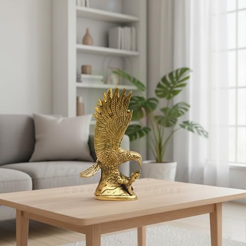 TREE MAISON CORONATING HOMES Vastu Brass Eagle Statue | Size-5 X 8 X 15 Cm | 550 g Weight Approx. | Home Decor Statue | Vastu Idol for Home & Office | Vastu 3D Remedy | Zonal Placement -South-WEST - Image 3