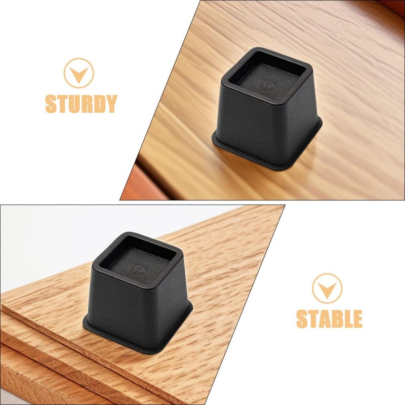 6Pcs Square Furniture Risers Non Slip Plastic Pads Shock Absorbing Grippers For Chair Sofa Table Desk - Image 4