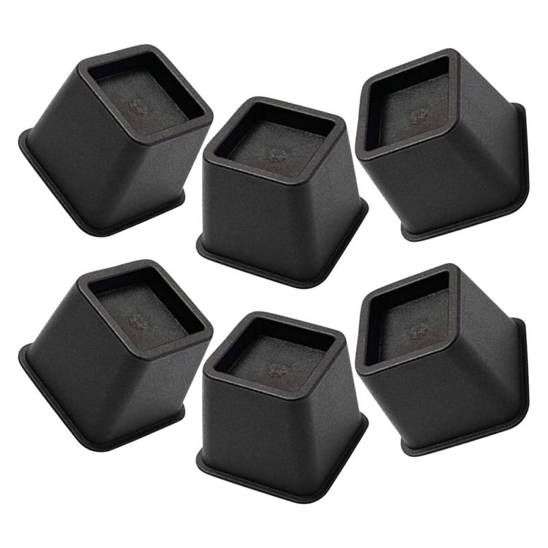 6Pcs Square Furniture Risers Non Slip Plastic Pads Shock Absorbing Grippers For Chair Sofa Table Desk - Image 2