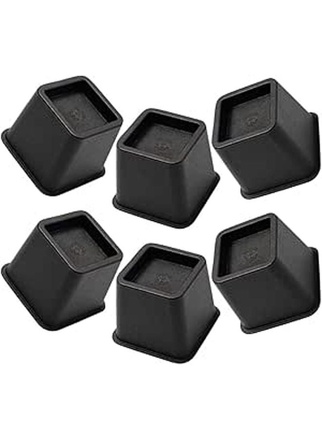 6Pcs Square Furniture Risers Non Slip Plastic Pads Shock Absorbing Grippers For Chair Sofa Table Desk - Image 1