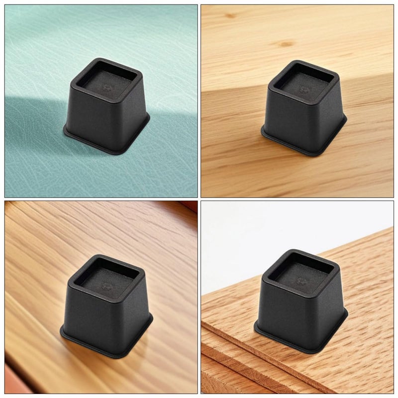 6Pcs Square Furniture Risers Non Slip Plastic Pads Shock Absorbing Grippers For Chair Sofa Table Desk - Image 5