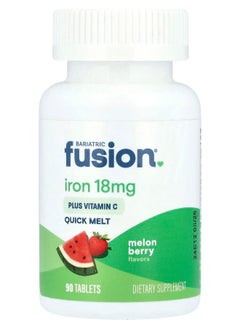 Bariatric Fusion Quick Melt Iron Plus Vitamin C Melon Berry 18 mg 90 Tablets 