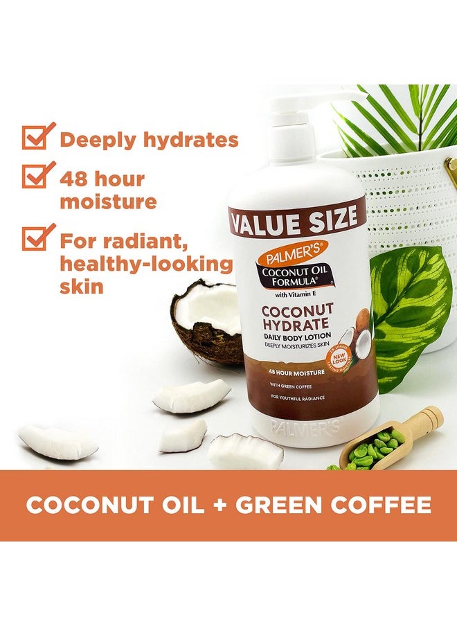 PALMER'S - Coconut Oil Formula Body Lotion For Dry Skin Hand & Body Moisturizer With Green Coffee Extract & Vitamin E Value Size Pump Bottle 33.8 Fl Oz (Pack Of 1) - Image 1