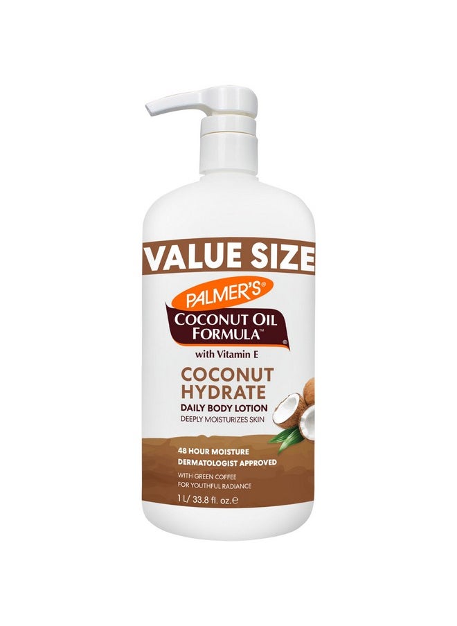 PALMER'S - Coconut Oil Formula Body Lotion For Dry Skin Hand & Body Moisturizer With Green Coffee Extract & Vitamin E Value Size Pump Bottle 33.8 Fl Oz (Pack Of 1) - Image 1