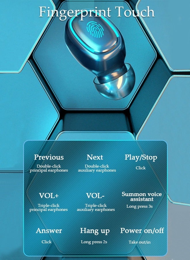 DUNISO Wireless Earbuds Bluetooth 5.3 Headphones Wireless Charging Case Sports Ear Buds Touch Control LED Power Display Built-in Mic Headset Waterproof Earphones in-Ear for IOS and Android - Image 2