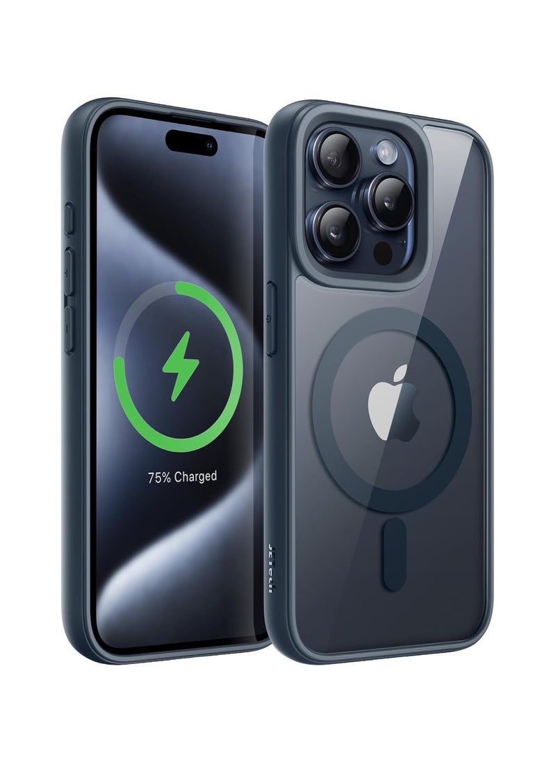 Denx - Magnetic Case for iPhone 13 Pro Case, Compatible with MagSafe, Plating Luxury Cover, Clear Soft TPU Shockproof Protective Phone Case, (Navy Blue) - Image 1