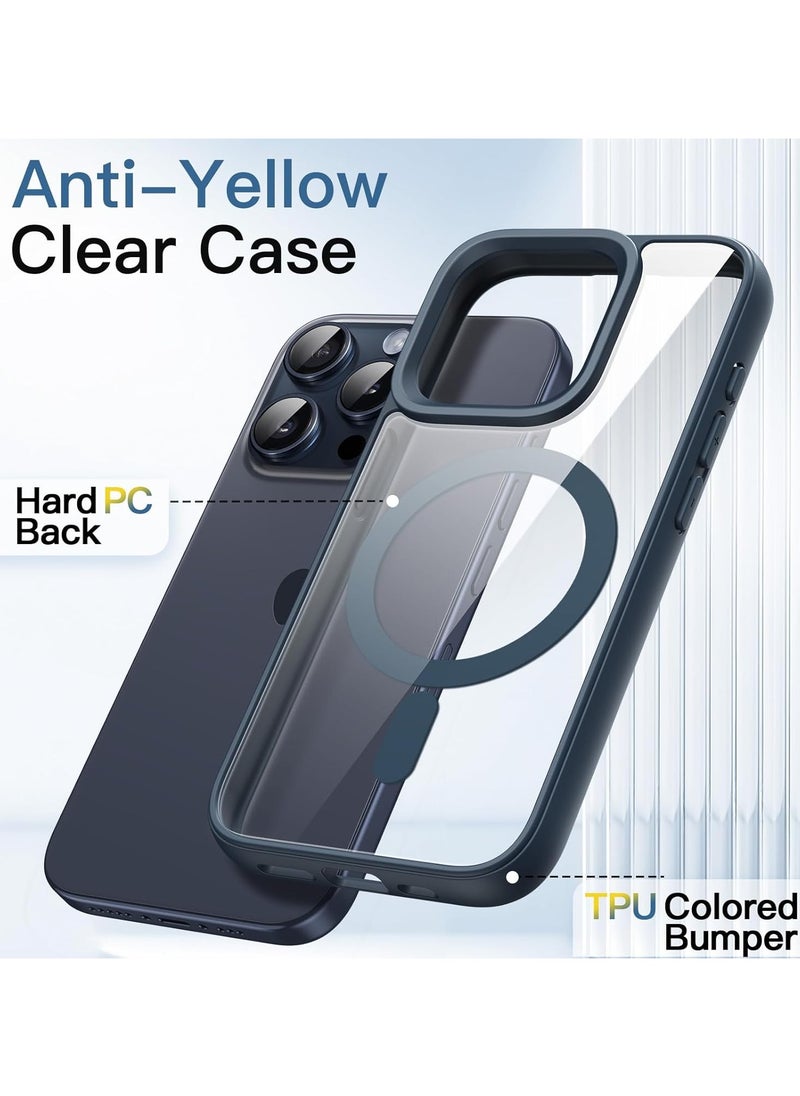 Denx - Magnetic Case for iPhone 13 Pro Case, Compatible with MagSafe, Plating Luxury Cover, Clear Soft TPU Shockproof Protective Phone Case, (Navy Blue) - Image 1
