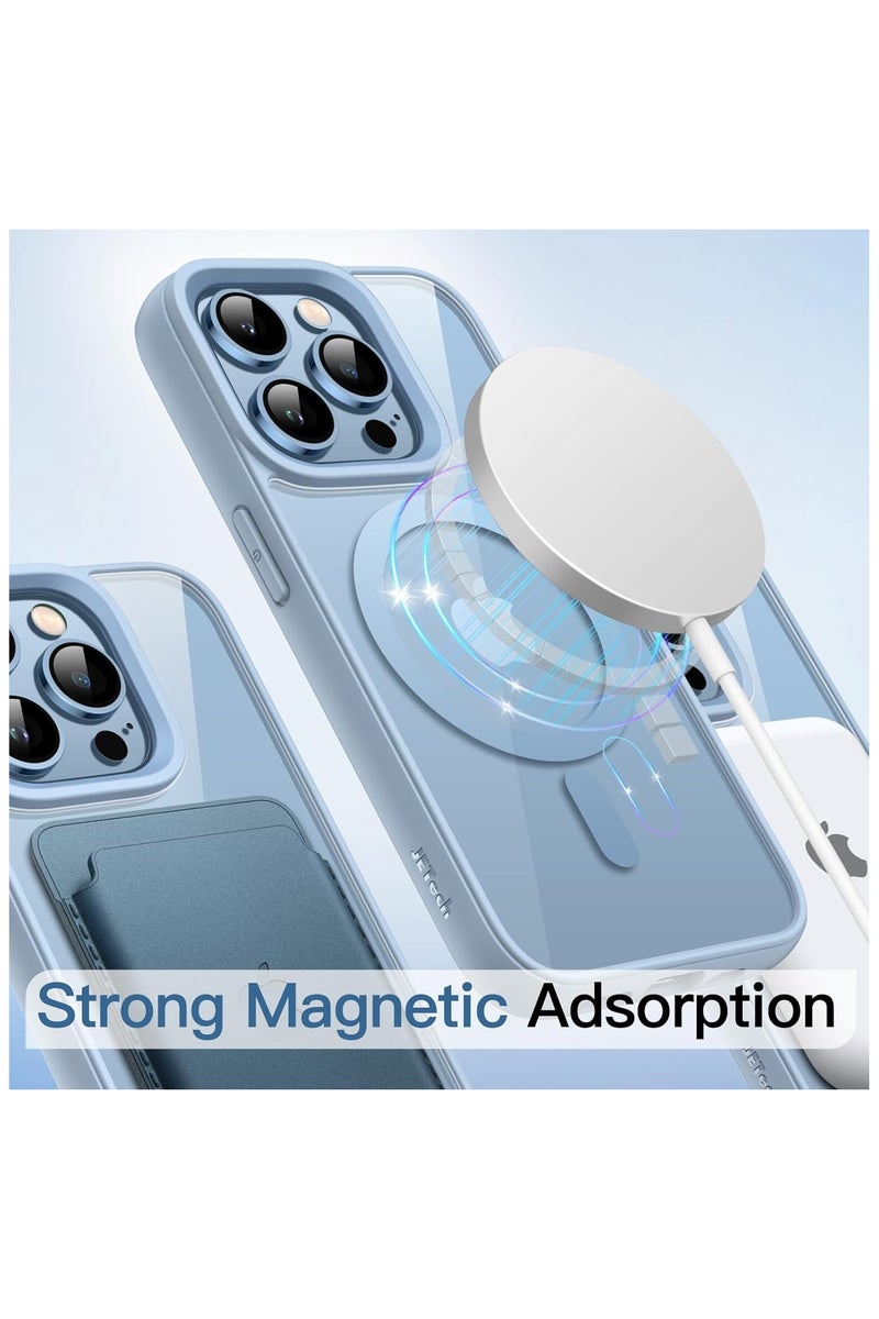 Denx Magnetic Case for iPhone 13 Pro Case, Compatible with MagSafe, Plating Luxury Cover, Clear Soft TPU Shockproof Protective Phone Case, (Sierra Blue) - Image 2