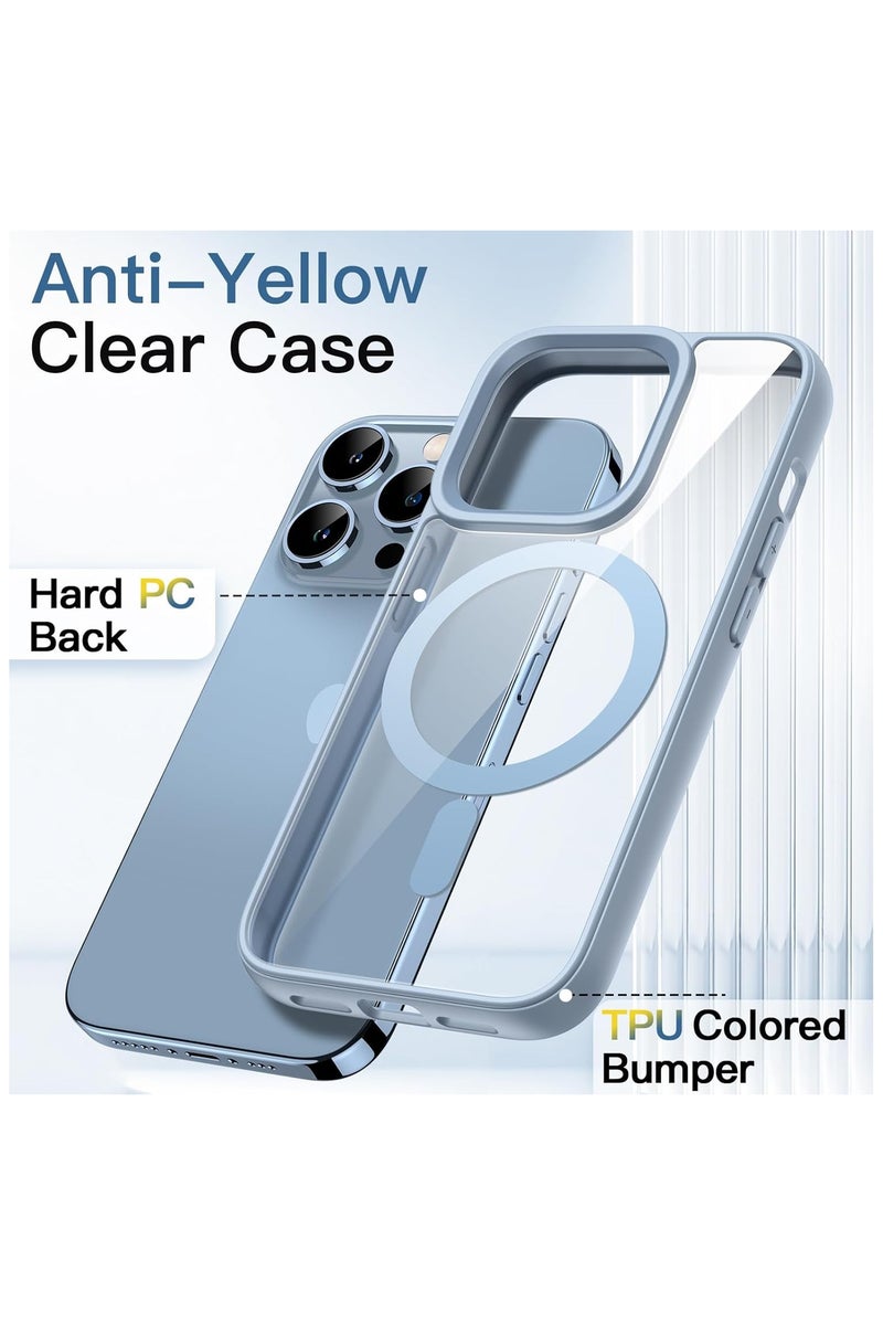 Denx Magnetic Case for iPhone 13 Pro Case, Compatible with MagSafe, Plating Luxury Cover, Clear Soft TPU Shockproof Protective Phone Case, (Sierra Blue) - Image 4