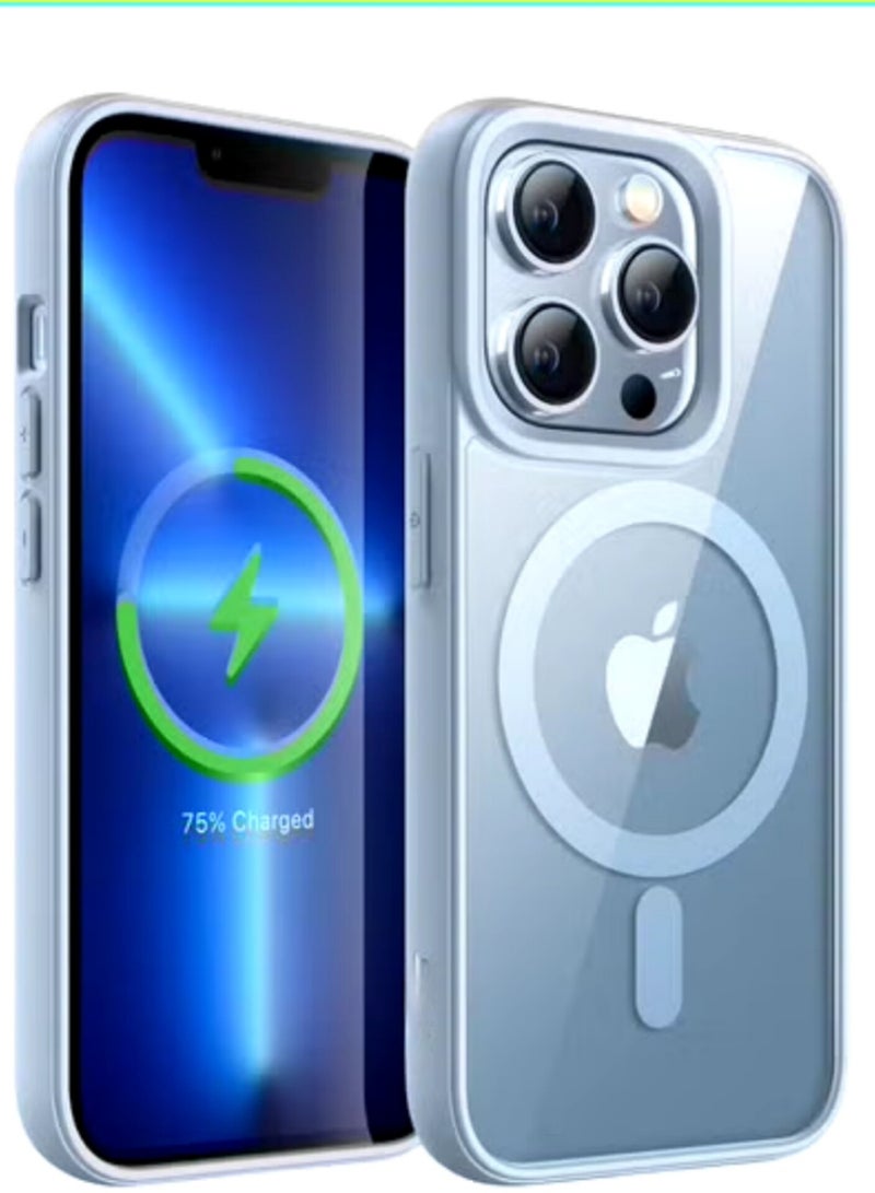 أكاليكس جراب مغناطيسي لهاتف iPhone 13 Pro، متوافق مع MagSafe، غطاء فاخر مطلي، جراب هاتف واقي شفاف ناعم من مادة TPU مقاوم للصدمات | أزرق سماوي - Image 1