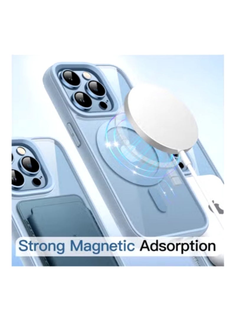 أكاليكس جراب مغناطيسي لهاتف iPhone 13 Pro، متوافق مع MagSafe، غطاء فاخر مطلي، جراب هاتف واقي شفاف ناعم من مادة TPU مقاوم للصدمات | أزرق سماوي - Image 2