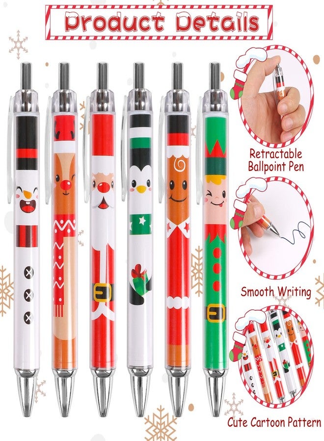 LOAVER 36 Pack Christmas Ballpoint Pen Bulk, Cute Santa Claus Snowman Cartoon Retractable Gel Ink Pen for Christmas Party Holiday Gifts Rewards Office Supplies Stocking Stuffers - Image 4
