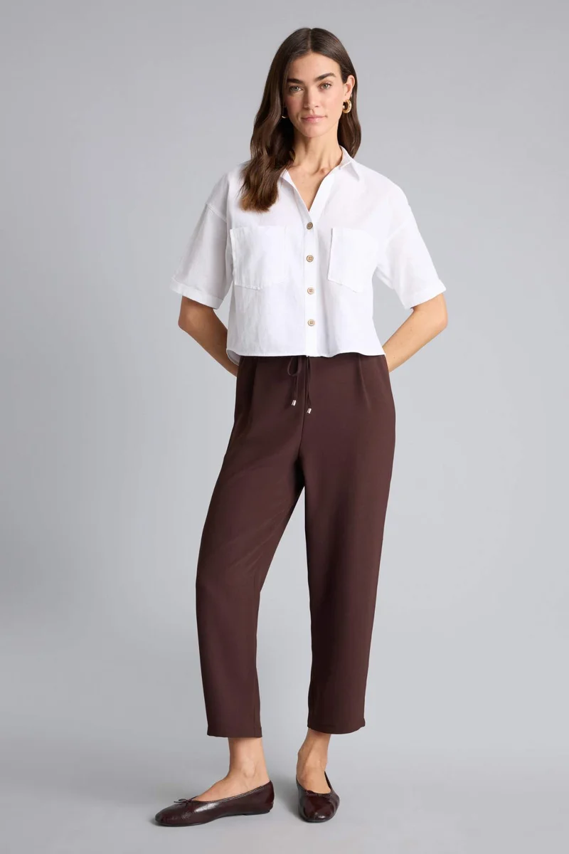 ديفاكتو Carrot Fit High Waist Crepe Trousers