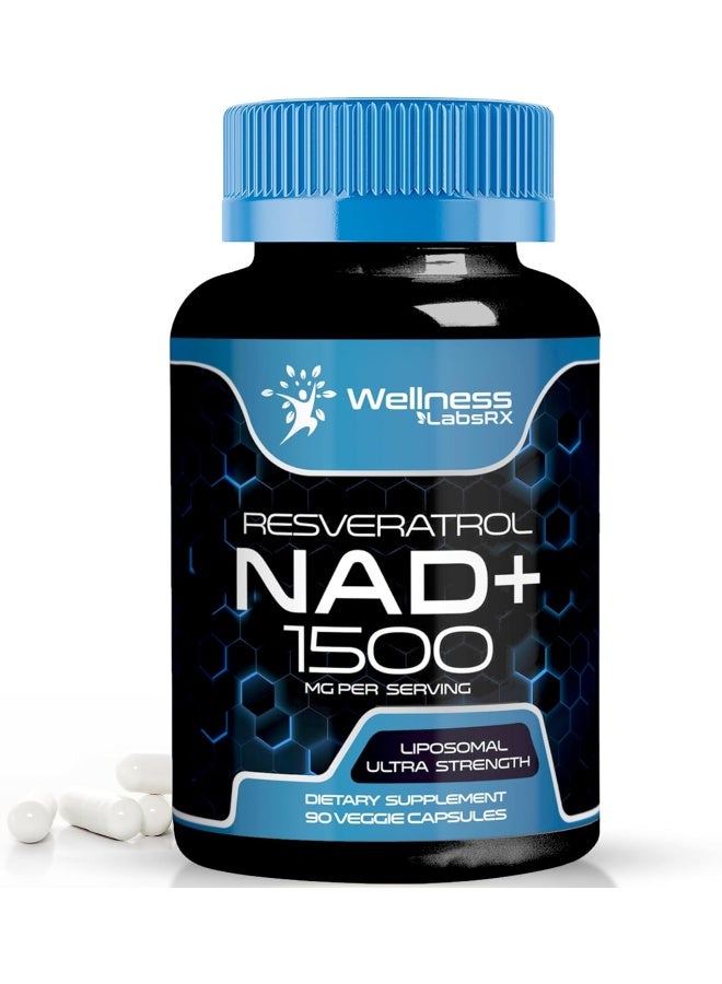WELLNESS LABSRX NAD Supplement, 1500mg - Liposomal NAD+ Supplement with Resveratrol, Nad Plus Boosting Supplement - Support Cellular Health, Stamina & Healthy Aging - Ultra Strength Capsules, USA Made - Image 1