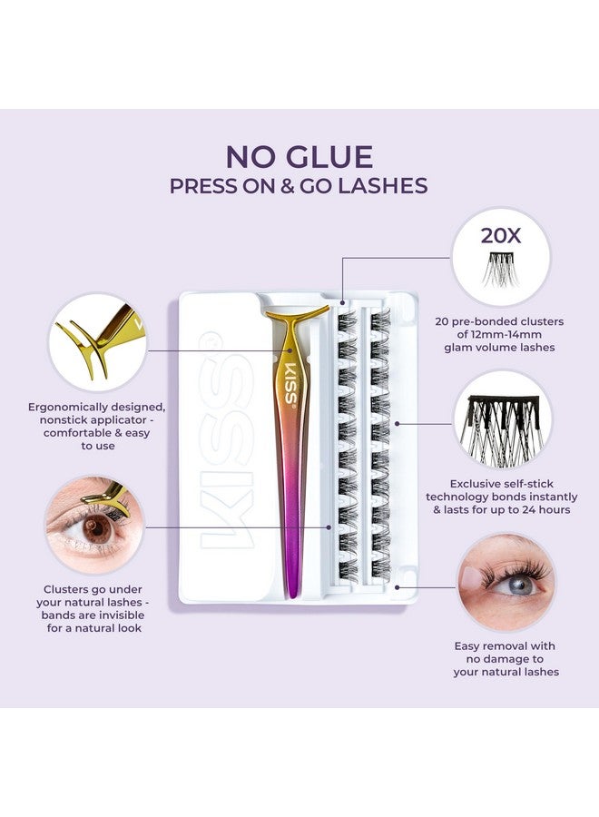 إمبريس رموش صناعية من كيس إمبريس، عناقيد رموش، "كثيفة"، 14 مم، تتضمن 20 عنقودًا، أداة تطبيق واحدة، مناسبة للعدسات اللاصقة، سهلة الاستخدام، رموش شريطية قابلة لإعادة الاستخدام - Image 3