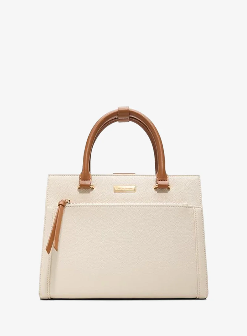 Belindaa Ladies Beige Satchel Bag