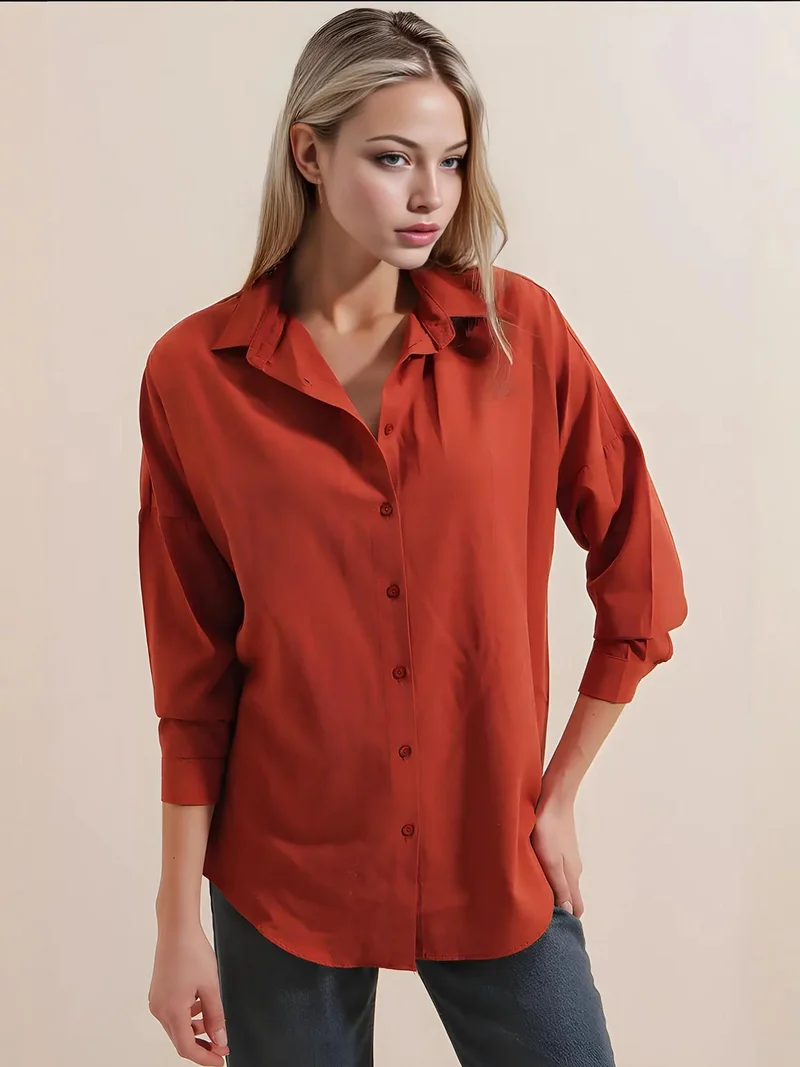 BIG DART BDART Oversized Long Sleeve Button-Up Shirt