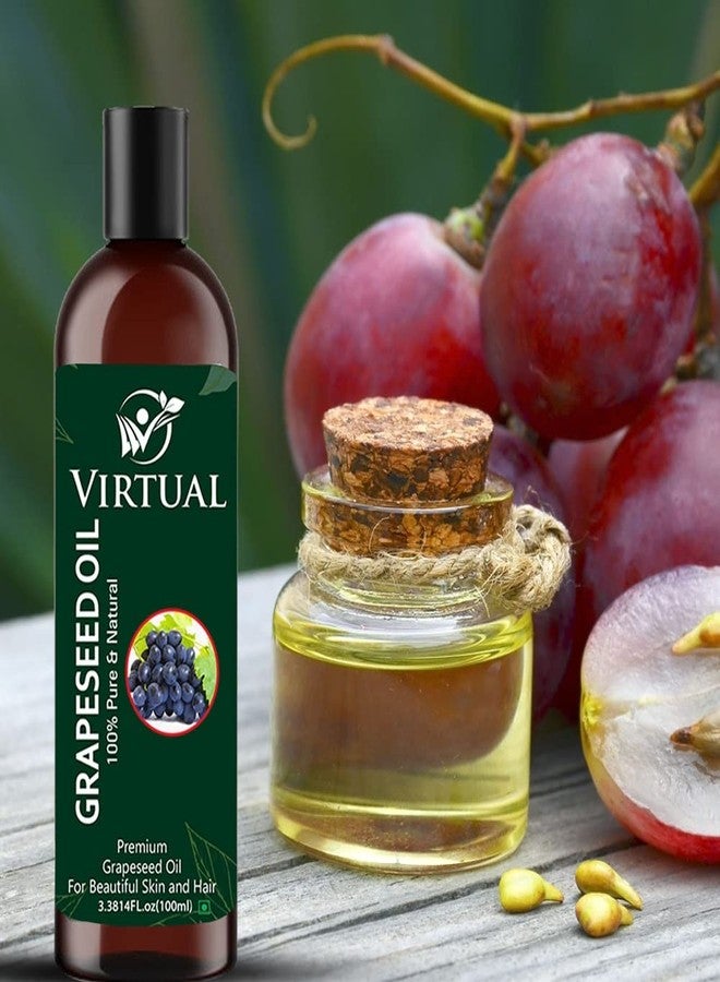 افتراضي زيت بذور العنب العضوي من فيرتوال - نقي 100%، معصور على البارد، غير معدل وراثيًا. مثالي لنمو الشعر، وشد البشرة، والتدليك، وزيت الوجه، والعناية بالشعر، وترطيب البشرة (100 مل). - Image 5