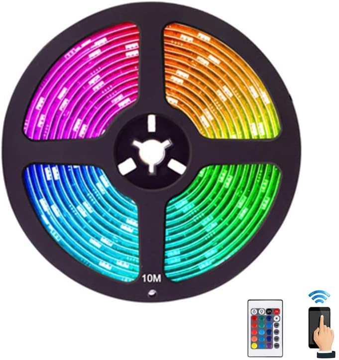 TWISTED MINDS Gaming Monitor/TV RGB LED Strip, USB Powered Light, Works with Remote-16 million colors RGB Led Strip with 36000 hrs. life span-10 Meters | TM-LED-10M - Image 1