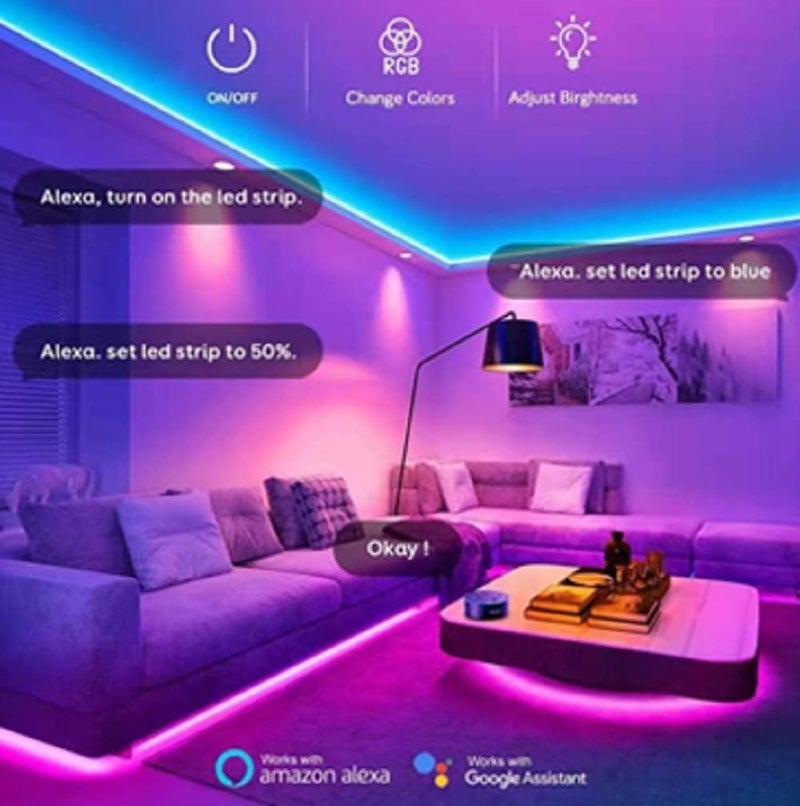 TWISTED MINDS Gaming Monitor/TV RGB LED Strip, USB Powered Light, Works with Remote-16 million colors RGB Led Strip with 36000 hrs. life span-10 Meters | TM-LED-10M - Image 3