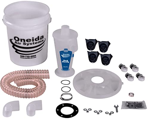Oneida Air Systems Dust Collector & Cyclone Separator Kit DD Deluxe 5-Gal - Clear Bucket - Portable - Image 2