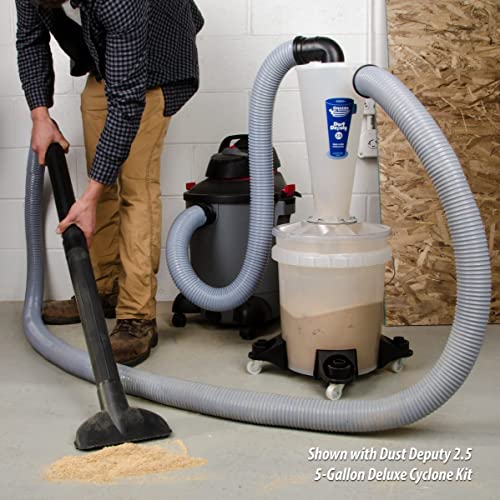 Oneida Air Systems Dust Collector & Cyclone Separator Kit DD Deluxe 5-Gal - Clear Bucket - Portable - Image 3