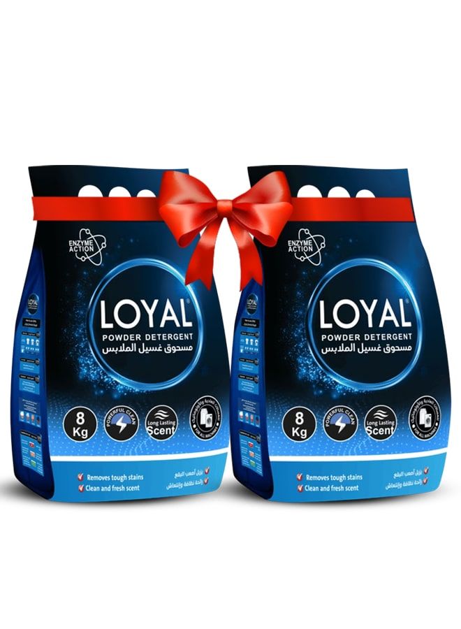 loyal Laundry Detergent Washing Powder 2x8kg – Deep Stain Removal, Softness, Bright Whites & Long-Lasting Fresh Scent
